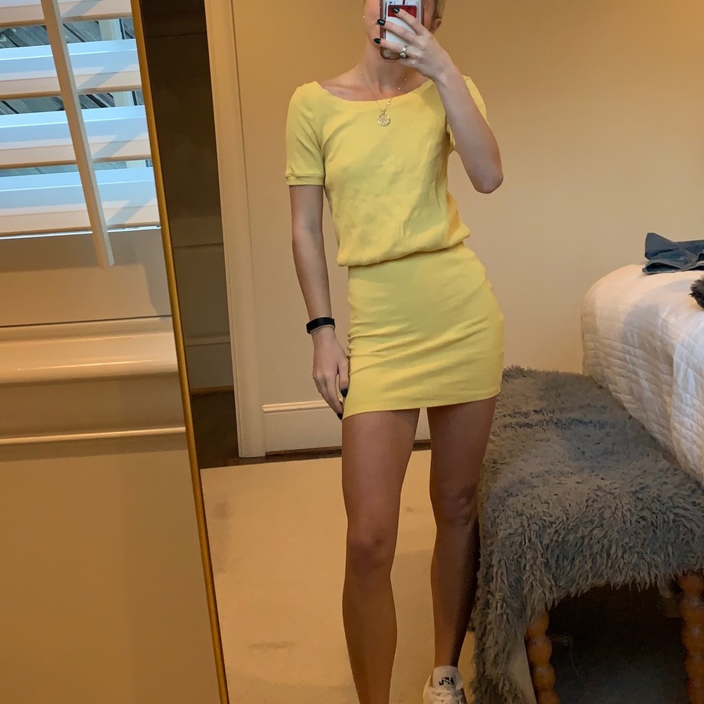 Free people yellow t shirt dress